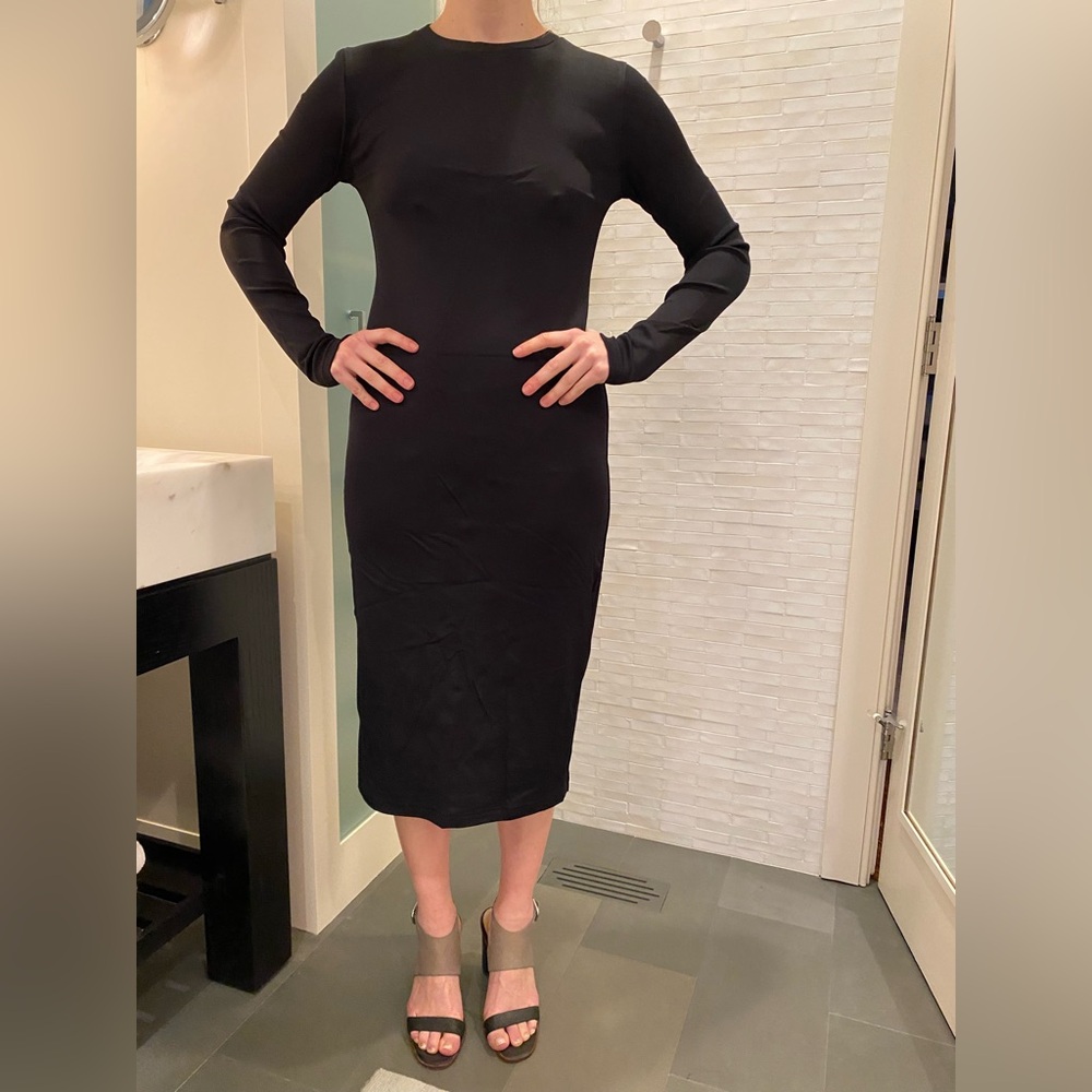 Rag & Bone midi black jersey dress